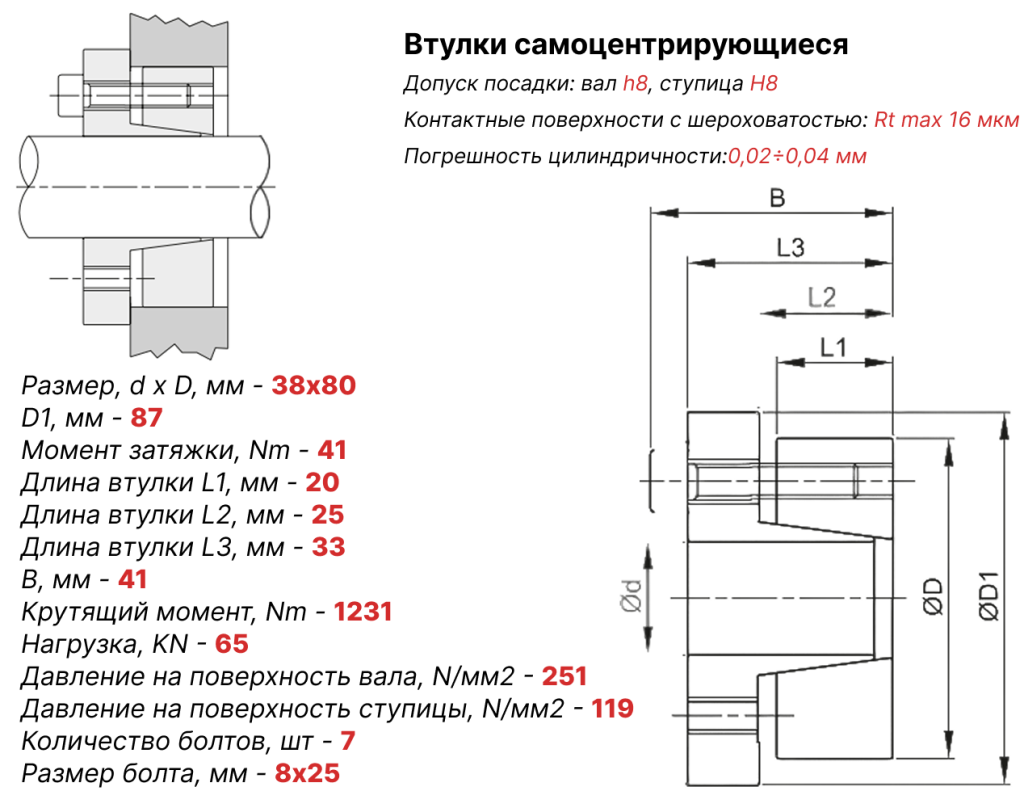 Чертеж втулка зажимная ВК15 38х80 Чертеж втулка зажимная ВК15 38х80